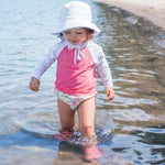 Load image into Gallery viewer, Baby Swim & Sun Bucket Hat, (Ages: 0-6 M & 9-18 M), White