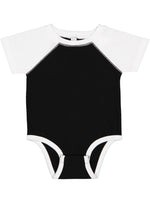Load image into Gallery viewer, Baby (Raglan - Short Sleeve - Baseball) Bodysuit, 100% Cotton, Black & White