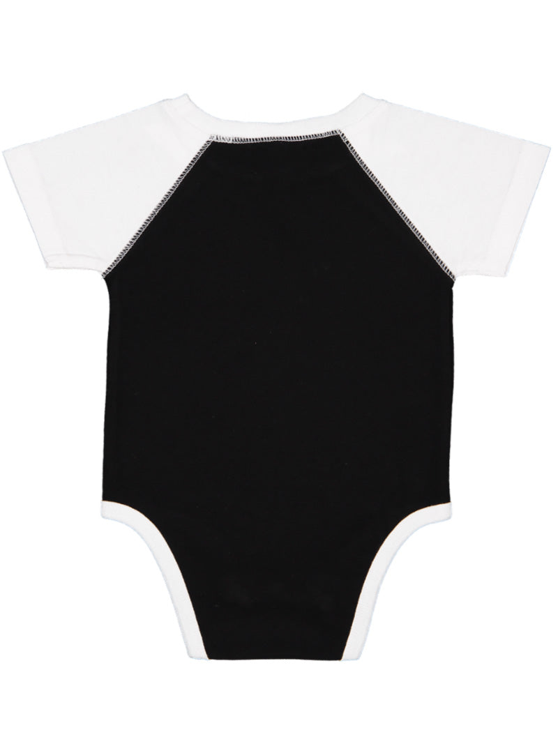 Baby (Raglan Short Sleeve Baseball) Onesie, 100 Cotton, Black & W Blanks for Crafters