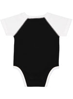 Load image into Gallery viewer, Baby (Raglan - Short Sleeve - Baseball) Bodysuit, 100% Cotton, Black & White