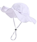 Load image into Gallery viewer, Baby (6 - 12 M), Sun Protection Bucket Hat (White)