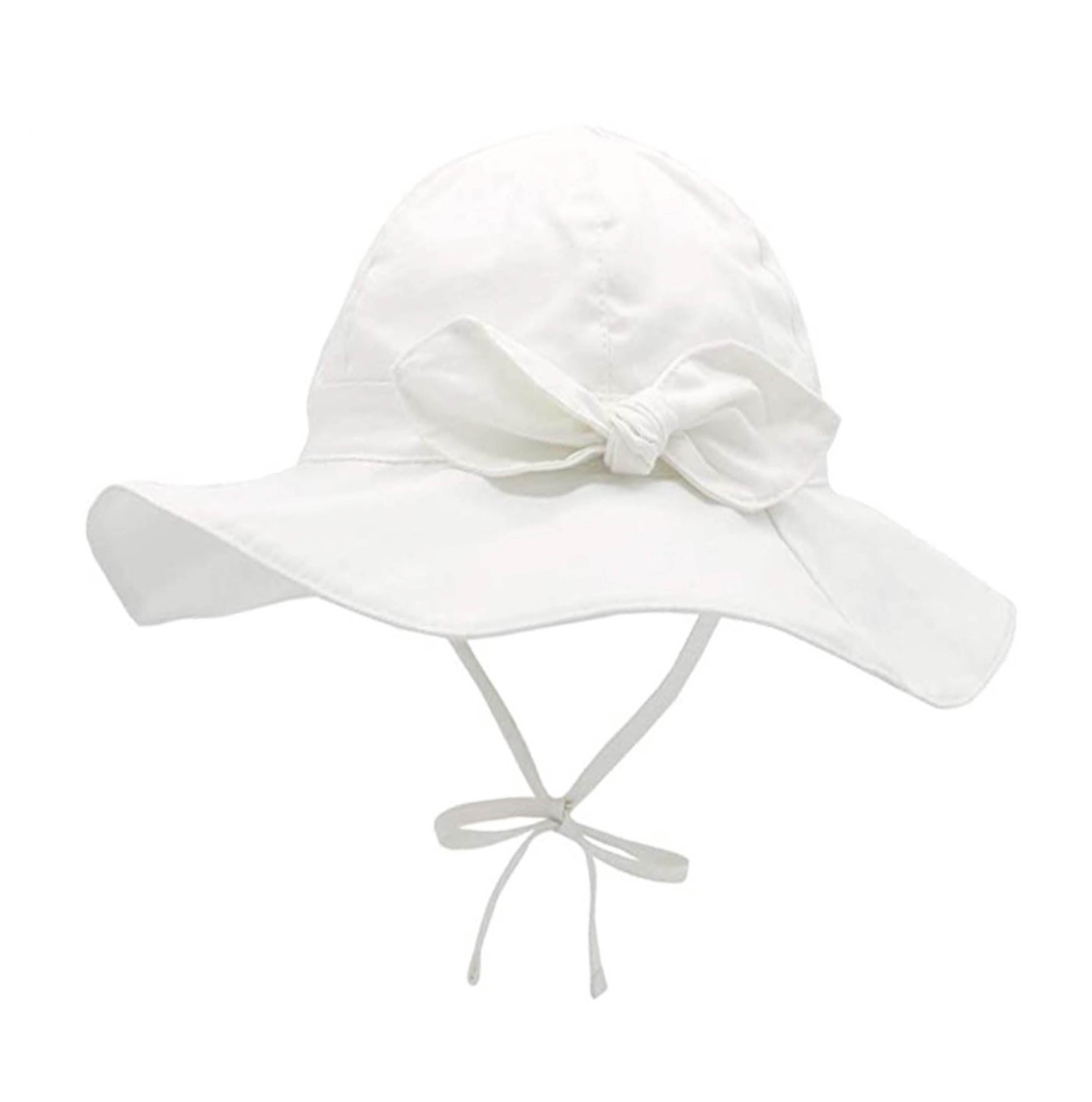 Baby (6 - 12 M),  Sun Protection Bucket Hat (White)