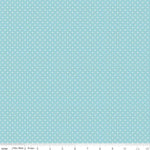 Load image into Gallery viewer, White Swiss (Polka) Dots - Aqua Background Fabric, 100% Cotton, Ref. C670-20 AQUA , Swiss Dots Collection by Riley Blake Designs®