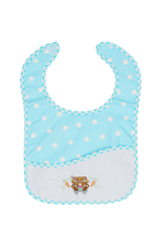 Load image into Gallery viewer, Charles Craft, Blue-White Dots Baby Bib (8.2" x 11.8") with Aida count 14 panel by DMC
