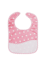 Load image into Gallery viewer, Charles Craft, Pink-White Dots Baby Bib (8.2&quot; x 11.8&quot;) with Aida count 14 panel by DMC
