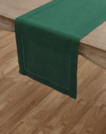 Load image into Gallery viewer, Green Forest Hemstitch Table Linen Collection, 100% Linen