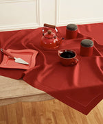 Load image into Gallery viewer, Red Hemstitch Table Linen Collection, 100% Linen