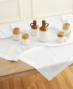 Load image into Gallery viewer, White Hemstitch Table Linen Collection, 100% Linen