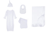 Load image into Gallery viewer, Embroidery Blank Set with Ruffle Trim, White Color
