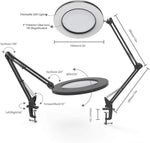 Load image into Gallery viewer, Corded-Electric Powered, Black Color, Desktop LED Light Lamp and 5X Magnifier