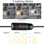 Load image into Gallery viewer, Corded-Electric Powered, Black Color, Desktop LED Light Lamp and 5X Magnifier