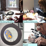 Load image into Gallery viewer, Corded-Electric Powered, Black Color, Desktop LED Light Lamp and 5X Magnifier