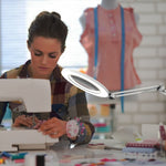 Load image into Gallery viewer, Corded-Electric Powered, White Color, Desktop LED Light Lamp and 5X Magnifier