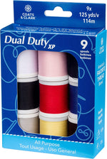 Load image into Gallery viewer, 9 Spools Multipack, Dual Duty XP, All Purpose Threads, 125 yards by Coats