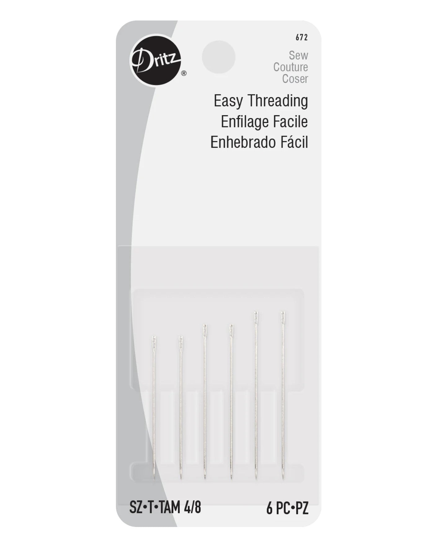 Easy-Threading Hand Sewing Needles (Sizes: 4 / 8) by Dritz®