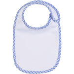 Load image into Gallery viewer, Embroidery Blank Set (Bib, Burp Cloth and Hooded Towel with Blue Gingham Border)