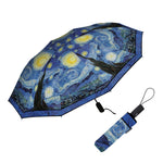 Load image into Gallery viewer, Fine Art Foldind Travel Umbrella, "Starry Night" by Vincent Van Gogh