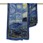 Load image into Gallery viewer, Fine Art Women's Fashion Shawl, "Starry Night" by Vincent Van Gogh