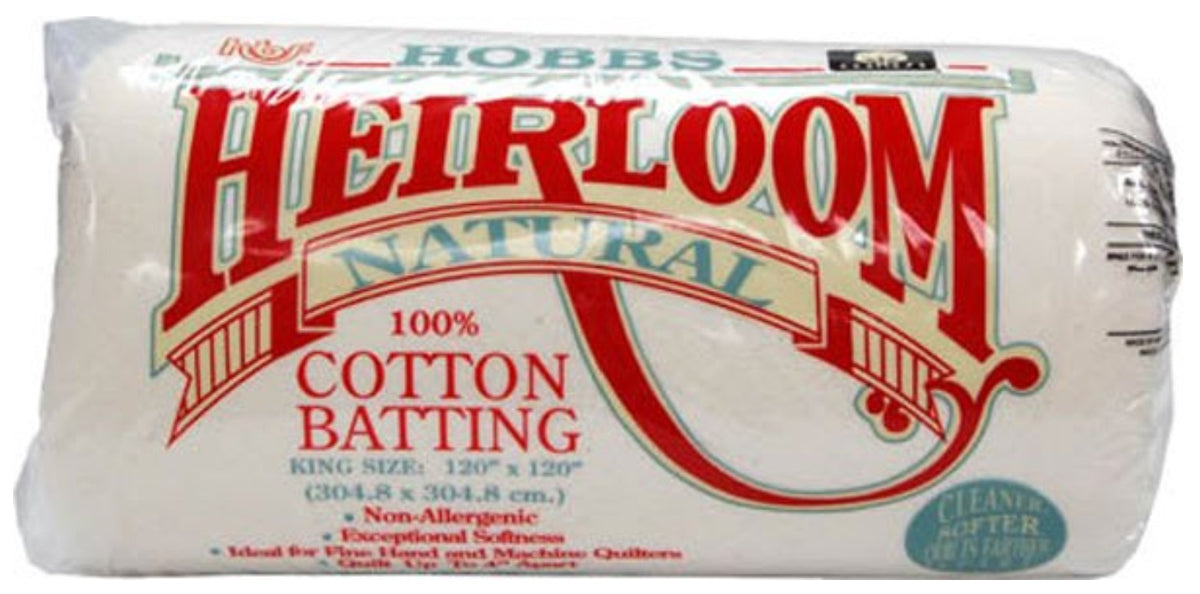 Hobbs Heirloom Natural 100% Cotton Batting, Various Sizes – Blanks for  Crafters