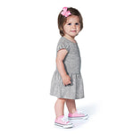 Load image into Gallery viewer, Baby Cotton Rib Dress, (Size: 24M), Natural with Titanium Stripes