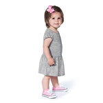 Load image into Gallery viewer, Baby Cotton Rib Dress, (Sizes: 6M - 24M), White with Light Pink Stripes
