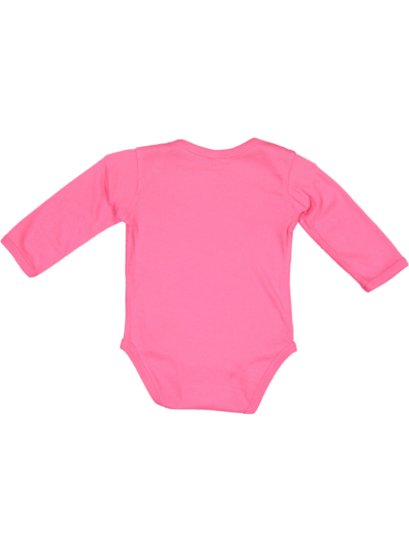 Baby Long Sleeve Bodysuit, 100 Cotton, Hot Pink Blanks for Crafters