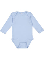 Load image into Gallery viewer, Baby Long Sleeve Bodysuit, 100% Cotton, Light Blue