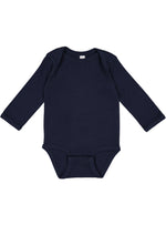 Load image into Gallery viewer, Baby Long Sleeve Bodysuit, 100% Cotton, Navy