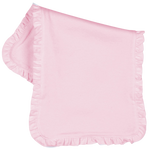 Load image into Gallery viewer, Large Burp Cloths with Ruffle Trim (White / Pink), 85% Polyester / 15% Cotton