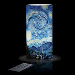 Load image into Gallery viewer, 6" Flameless LED Candle (with Remote Control), "Starry Night" by Vincent Van Gogh