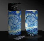 Load image into Gallery viewer, 6" Flameless LED Candle (with Remote Control), "Starry Night" by Vincent Van Gogh