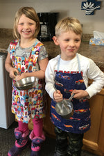 Load image into Gallery viewer, Little Sister & Brother Apron Printed Pattern by Mari Mulari