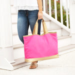 Load image into Gallery viewer, Cabana Tote (Hot Pink &amp; Gold)
