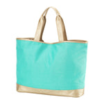 Load image into Gallery viewer, Cabana Tote (Mint & Gold)