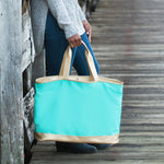 Load image into Gallery viewer, Cabana Tote (Mint &amp; Gold)
