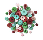 Load image into Gallery viewer, Buttons Mason Jars, Retro Christmas