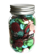 Load image into Gallery viewer, Buttons Mason Jars, Retro Christmas