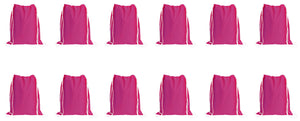 Sport Drawstring Bag, 100% Cotton, Hot Pink Color