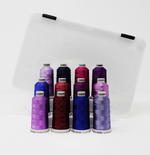 Load image into Gallery viewer, Purple Shade Colors: 1,100-yards Mini Snap Cones, Polyneon #40, Machine Embroidery Thread Collection, 12 units/pack by MADEIRA