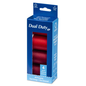 Red Shades, 4 Spools Multipack, Dual Duty XP,  All Purpose Threads,  250 yards by Coats