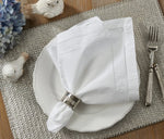 Load image into Gallery viewer, White Color Dinner Napkins (21&quot; x 21&quot;) with Classic Swiss Dots
