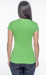 Load image into Gallery viewer, Ladies (Junior) Fitted - Crew Neck -- Fine Jersey T-shirt -- 100% Cotton -- Apple Color