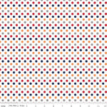 Load image into Gallery viewer, Small Dots Boy - Colored Polka Dots - White Background Fabric, 100% Cotton, Ref. C350-02 BOY, Small Dot Collection by Riley Blake Designs®
