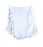 Load image into Gallery viewer, Sublimation Baby Burp Cloth with Ruffle Trim (White), 65% Polyester / 35% Cotton