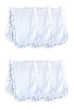 Load image into Gallery viewer, Sublimation Baby Burp Cloth with Ruffle Trim (White), 65% Polyester / 35% Cotton