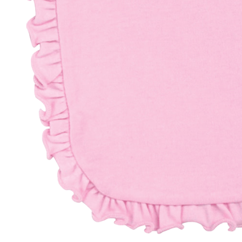 Sublimation Baby Burp Cloth with Ruffle Trim (Pink), 65% Polyester / 35% Cotton