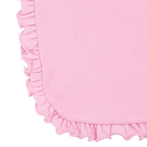 Sublimation Baby Burp Cloth with Ruffle Trim (Pink), 65% Polyester / 35% Cotton