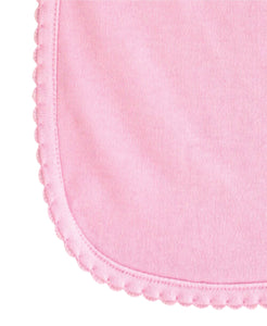 Sublimation Baby Burp Cloth with Scallop Trim (Pink), 65% Polyester / 35% Cotton