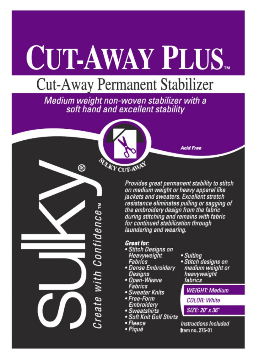 Cut-Away Plus (20" x 1 yd. Pkg.) Stabilizer, White Color  by SULKY