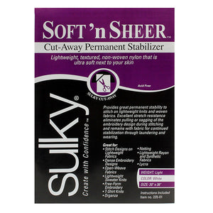 Cut-Away Soft'n Sheer Stabilizer, (20" x 1 yd Pkg / 20" x 3 yds Pkg), White Color  by SULKY